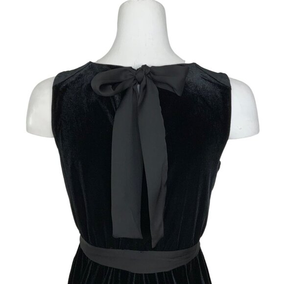 Draper James RSVP Velvet Bow Back Dress XS Black Sleeveless Belted Mini Kohls - Picture 5 of 12